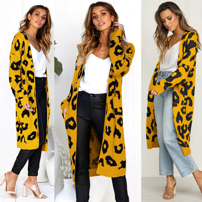 Cardigan de Leopardo para Otoño e Invierno - Suéter Tejido Elegante para Mujer - Image 42