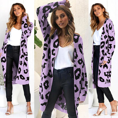 Cardigan de Leopardo para Otoño e Invierno - Suéter Tejido Elegante para Mujer - Image 45