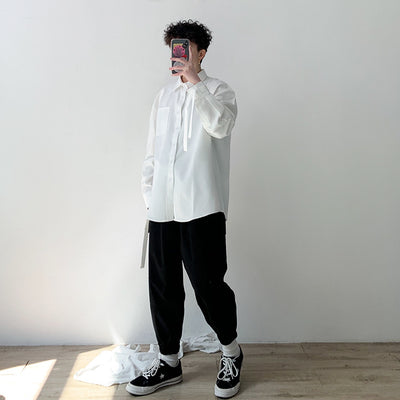 Camisa Manga Larga Unisex con Detalles de Cinta - Diseño Moderno y Versátil - Image 18