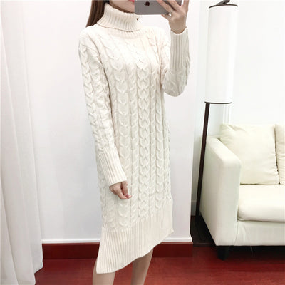 Vestido Suéter Holgado Cuello Alto - Image 10