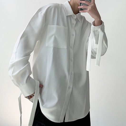 Camisa Manga Larga Unisex con Detalles de Cinta - Diseño Moderno y Versátil - Image 19