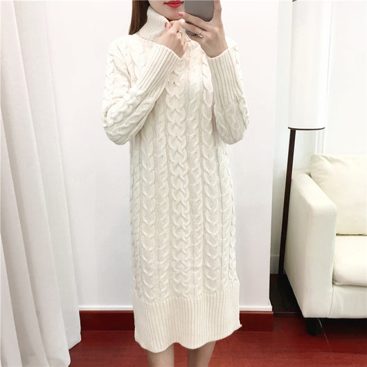 Vestido Suéter Holgado Cuello Alto - Image 11