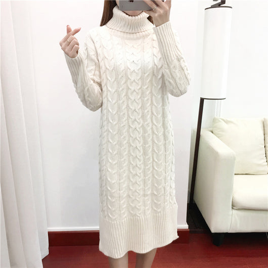 Vestido Suéter Holgado Cuello Alto - Image 12