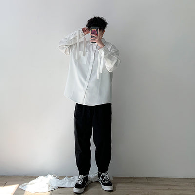 Camisa Manga Larga Unisex con Detalles de Cinta - Diseño Moderno y Versátil - Image 22