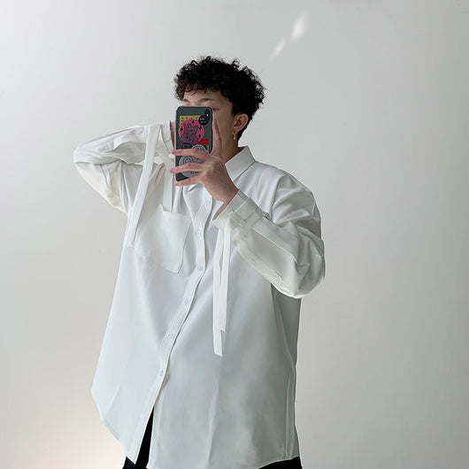 Camisa Manga Larga Unisex con Detalles de Cinta - Diseño Moderno y Versátil - Image 24