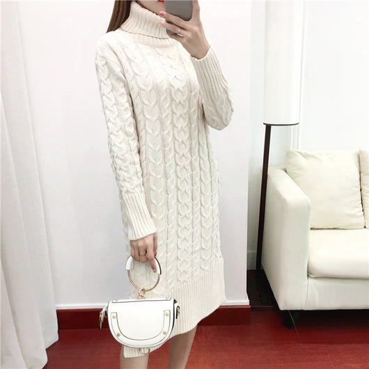 Vestido Suéter Holgado Cuello Alto - Image 15