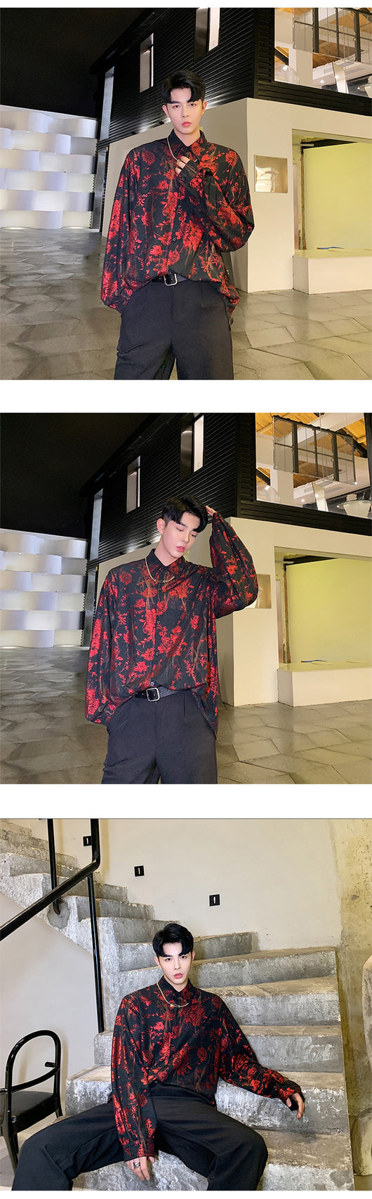 Camisa Floral Hip Hop Streetwear para Hombre - Image 10
