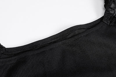Blusa de Manga Larga con Malla Transparente y Costuras Visibles - Image 18