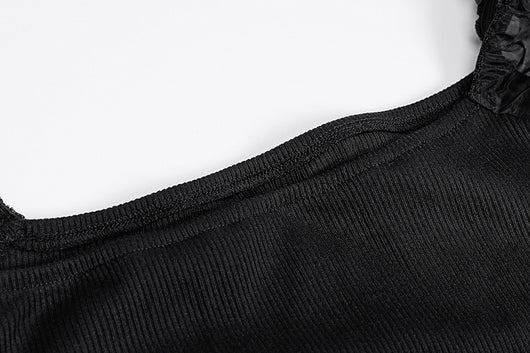 Blusa de Manga Larga con Malla Transparente y Costuras Visibles - Image 18