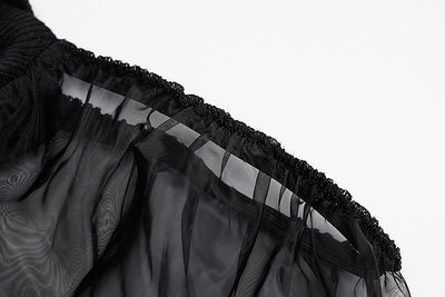 Blusa de Manga Larga con Malla Transparente y Costuras Visibles - Image 20