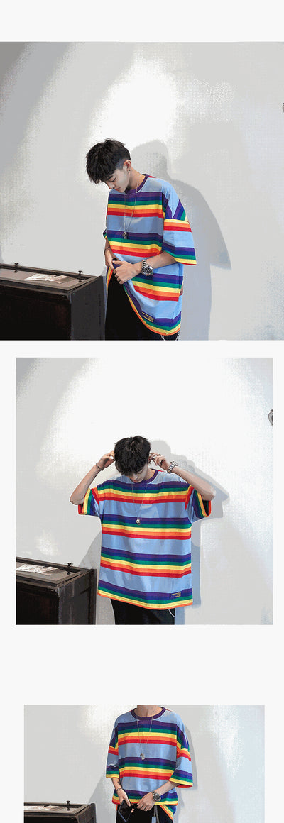 Playera de Rayas Contrastadas de Manga Corta - Image 4