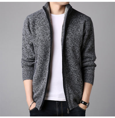 Suéter Cardigan Cuello Alto Ajustado para Hombre - Tejido Grueso - Image 10