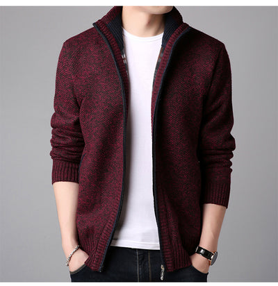 Suéter Cardigan Cuello Alto Ajustado para Hombre - Tejido Grueso - Image 14