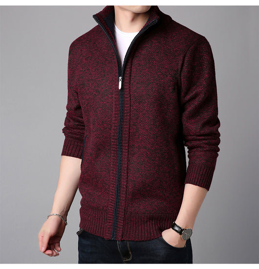 Suéter Cardigan Cuello Alto Ajustado para Hombre - Tejido Grueso - Image 15