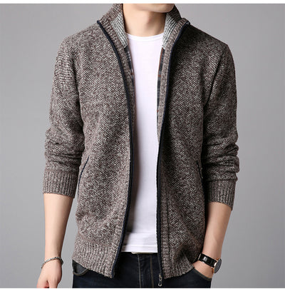 Suéter Cardigan Cuello Alto Ajustado para Hombre - Tejido Grueso - Image 16