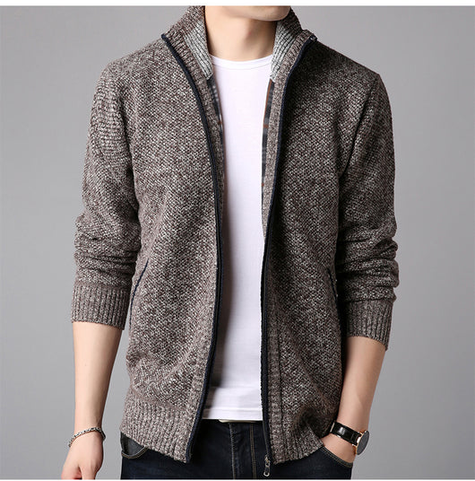 Suéter Cardigan Cuello Alto Ajustado para Hombre - Tejido Grueso - Image 16
