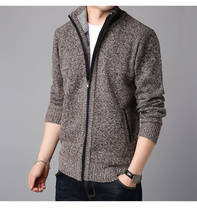 Suéter Cardigan Cuello Alto Ajustado para Hombre - Tejido Grueso - Image 17