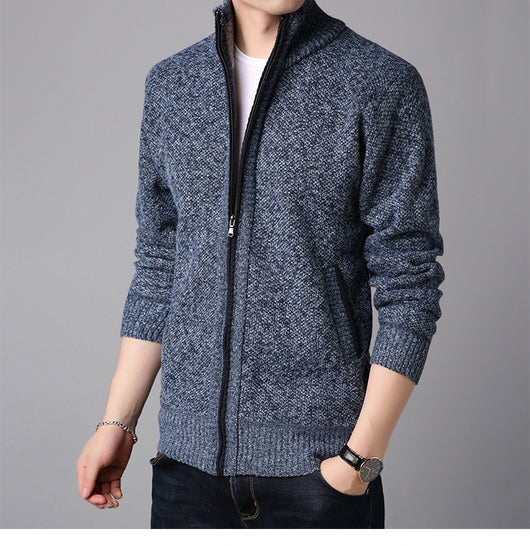 Suéter Cardigan Cuello Alto Ajustado para Hombre - Tejido Grueso - Image 19
