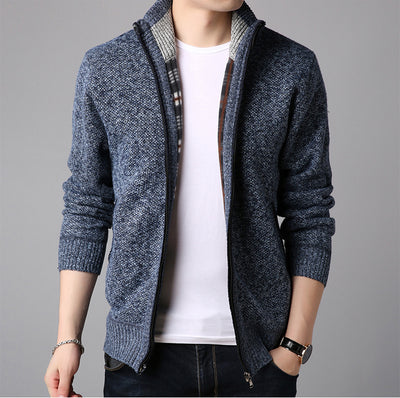 Suéter Cardigan Cuello Alto Ajustado para Hombre - Tejido Grueso - Image 21