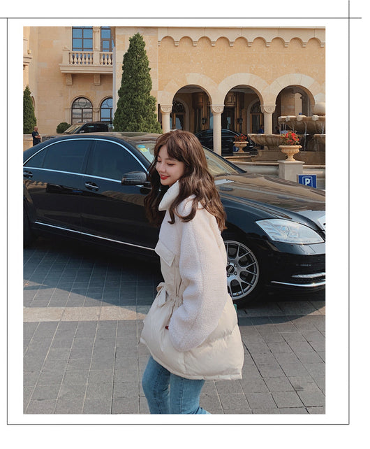Abrigo de Piel de Cordero Otoño Invierno Estilo Coreano Suelto y Corto para Mujer - Image 15