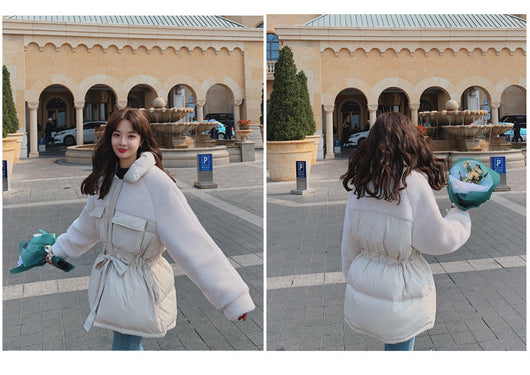 Abrigo de Piel de Cordero Otoño Invierno Estilo Coreano Suelto y Corto para Mujer - Image 16