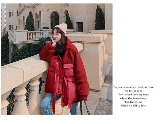 Abrigo de Piel de Cordero Otoño Invierno Estilo Coreano Suelto y Corto para Mujer - Image 21
