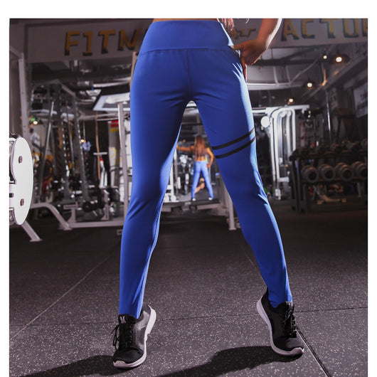 Pantalones Yoga Cintura Alta Rayas Elásticos - Leggins Deportivos 7/8 - Image 6