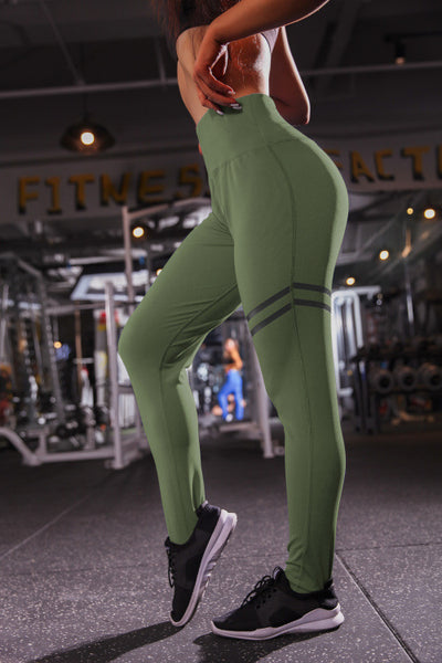 Pantalones Yoga Cintura Alta Rayas Elásticos - Leggins Deportivos 7/8 - Image 10