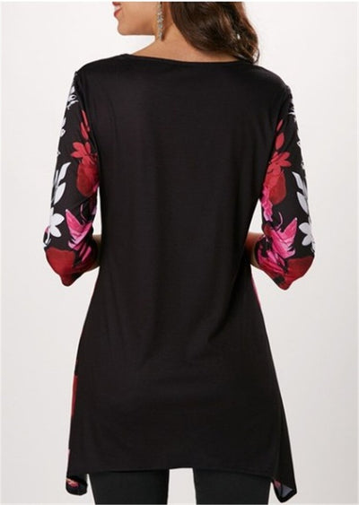 Playera Casual con Estampado Floral de Manga Media - Image 11