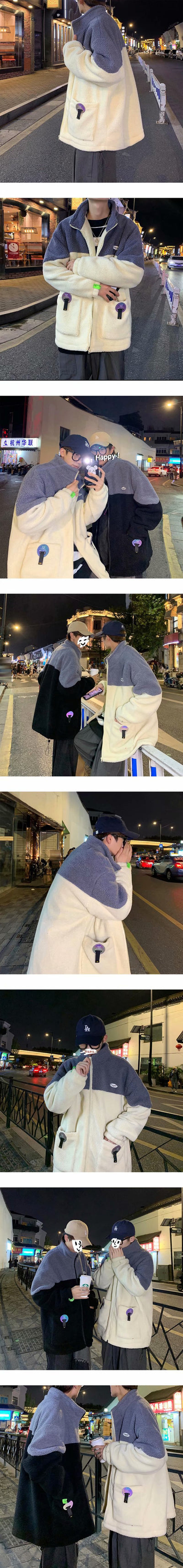 Abrigo de Lana Grueso Estilo Hong Kong Hombre Corte Suelto Versión Coreana - Image 8