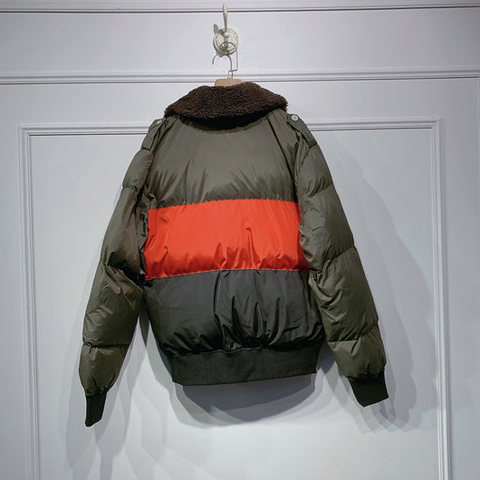 Chaqueta de Algodón con Solapa de Letras en Bloques de Color - Image 12