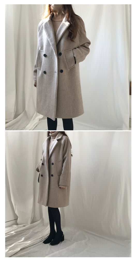 Abrigo de Lana Slim Largo Temperamento para Invierno - Image 6