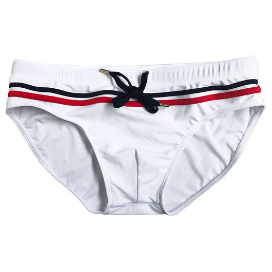 Shorts de Baño Blancos Corte Triangular para Hombre - Image 9