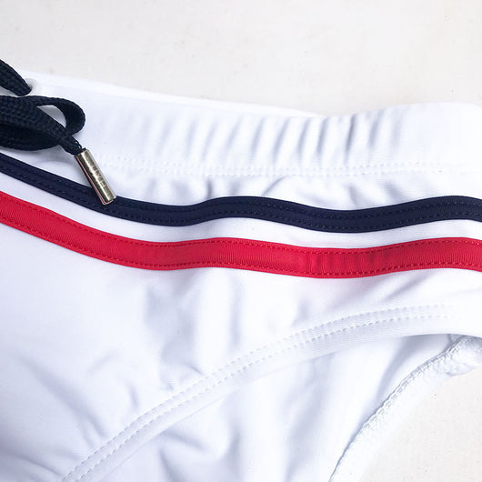 Shorts de Baño Blancos Corte Triangular para Hombre - Image 12