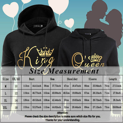 Sudadera con Capucha Estampado Rey y Reina para Parejas - Image 6