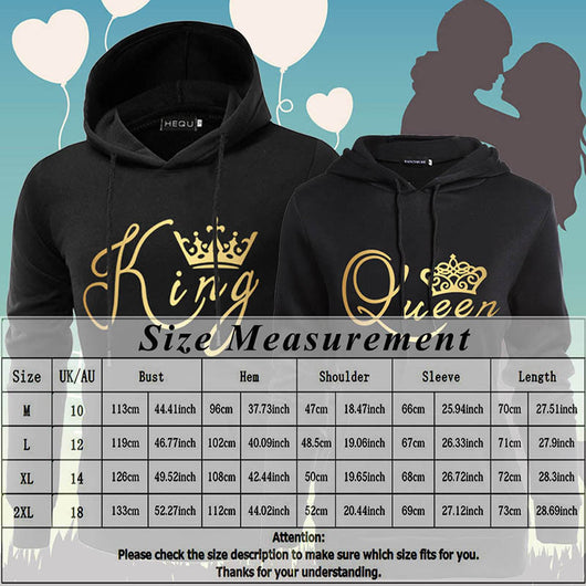 Sudadera con Capucha Estampado Rey y Reina para Parejas - Image 6