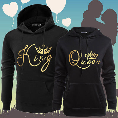 Sudadera con Capucha Estampado Rey y Reina para Parejas - Image 8