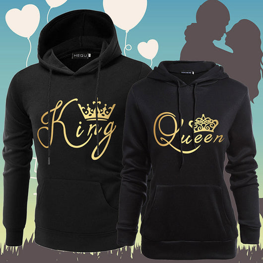Sudadera con Capucha Estampado Rey y Reina para Parejas - Image 8