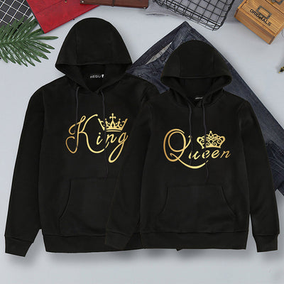 Sudadera con Capucha Estampado Rey y Reina para Parejas - Image 9