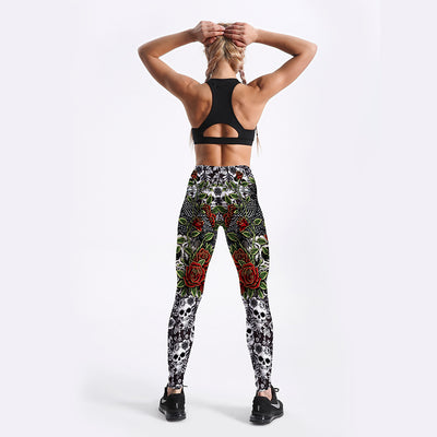 Leggings Deportivos Calaveras Rosas - Yoga y Fitness - Image 13