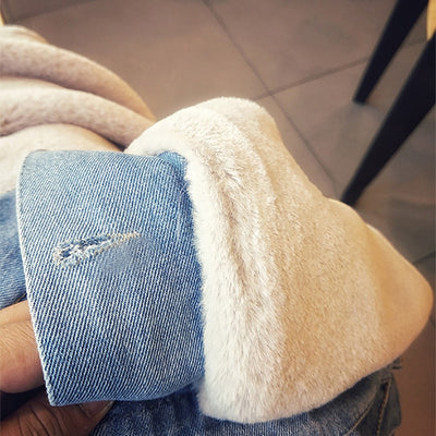 Chaqueta Bomber Denim Mujer Invierno - Abrigo Cálido con Capucha Talla Grande - Image 7