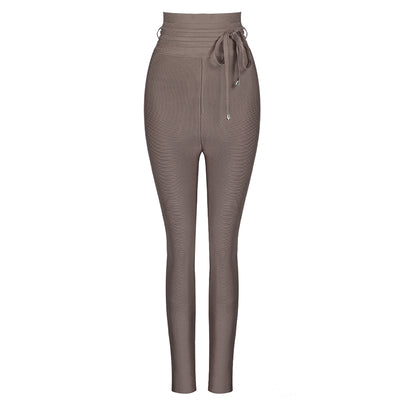 Pantalones Lápiz Cintura Alta Elásticos en Colores Sólidos - Image 5