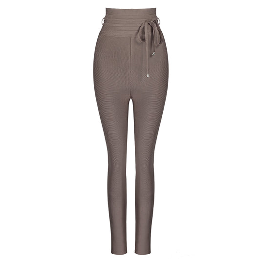 Pantalones Lápiz Cintura Alta Elásticos en Colores Sólidos - Image 5