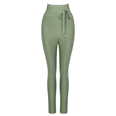 Pantalones Lápiz Cintura Alta Elásticos en Colores Sólidos - Image 8