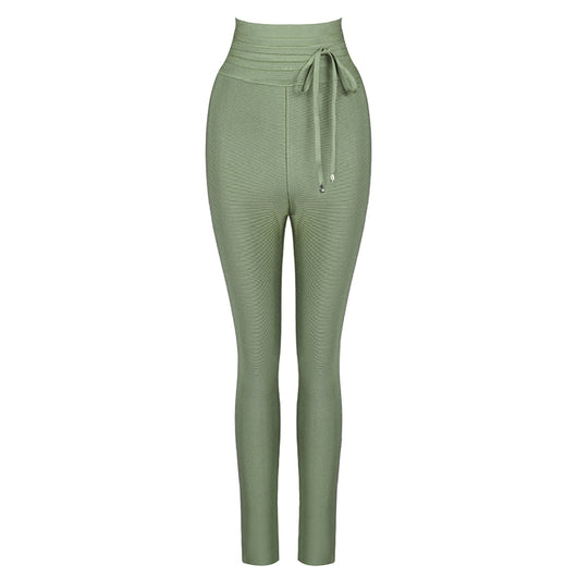 Pantalones Lápiz Cintura Alta Elásticos en Colores Sólidos - Image 8