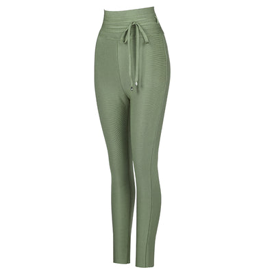 Pantalones Lápiz Cintura Alta Elásticos en Colores Sólidos - Image 9