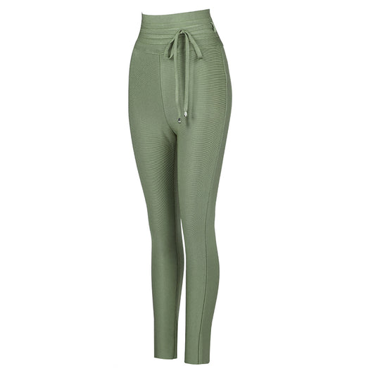 Pantalones Lápiz Cintura Alta Elásticos en Colores Sólidos - Image 9