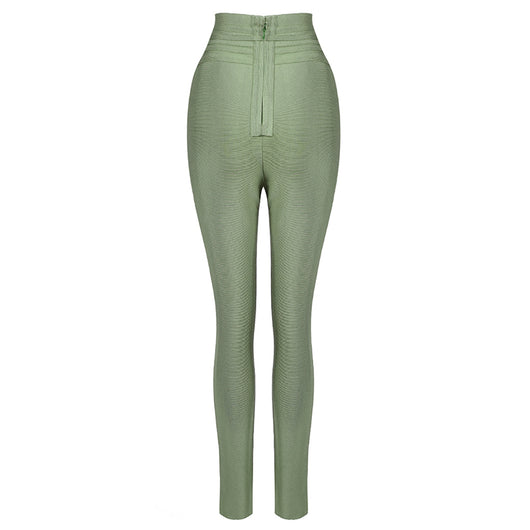 Pantalones Lápiz Cintura Alta Elásticos en Colores Sólidos - Image 10