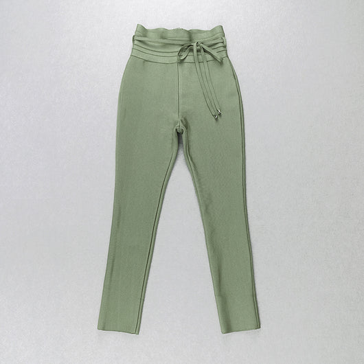 Pantalones Lápiz Cintura Alta Elásticos en Colores Sólidos - Image 11