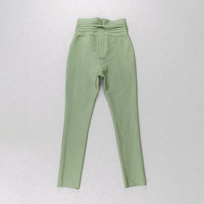 Pantalones Lápiz Cintura Alta Elásticos en Colores Sólidos - Image 12
